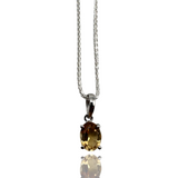 Citrine Pendant - Sterling Silver - Oval