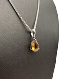 Citrine Pendant - Sterling Silver - Pear