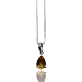 Citrine Pendant - Sterling Silver - Pear