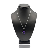 Amethyst Pendant - Sterling Silver - Faceted