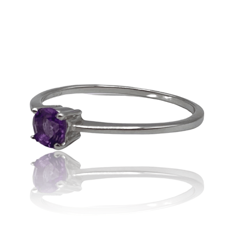 Sanchi Rings Amethyst Ring - Sterling Silver - Size 7