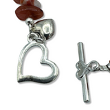 Carnelian Heart Toggle Bracelet