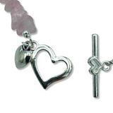 Rose Quartz Heart Toggle Bracelet