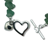 Green Aventurine Heart Toggle Bracelet