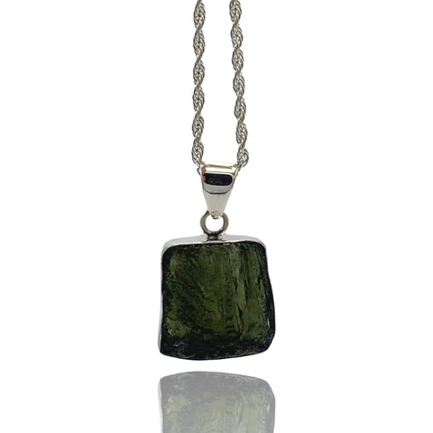 AAA Rough Base Genuine Moldavite Pendant Oval Sterling Silver 10x14 1 Piece  Assorted - Paykoc Imports, Inc.