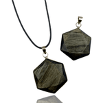 Franklin SS Pendants Gold Sheen Obsidian Hexagon Necklace