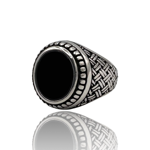 Black Onyx Ring - Sterling Silver