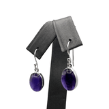 Amethyst Earrings - Sterling Silver - Oval - 10x14mm