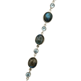 Mineralogy Bracelets Labradorite & Blue Topaz Bracelet - Sterling Silver