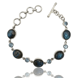 Mineralogy Bracelets Labradorite & Blue Topaz Bracelet - Sterling Silver