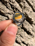 Mineralogy Custom Wire Wrap Rings - SS Bumblebee Jasper & Rhodochrosite