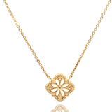 Mineralogy Fine Jewelry Vintage Inspired Clover Necklace - 14K Yellow Gold