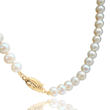 Mineralogy Fine Jewelry White Freshwater Cultured Pearl Necklace - 14K Yellow Gold Clasp