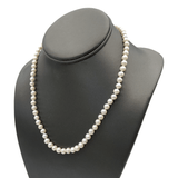Mineralogy Fine Jewelry White Freshwater Cultured Pearl Necklace - 14K Yellow Gold Clasp