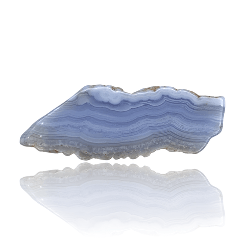 Mineralogy Minerals Blue Lace Agate Slab - Polished