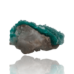 Mineralogy Minerals Dioptase & Quartz on Calcite- D.R. Congo