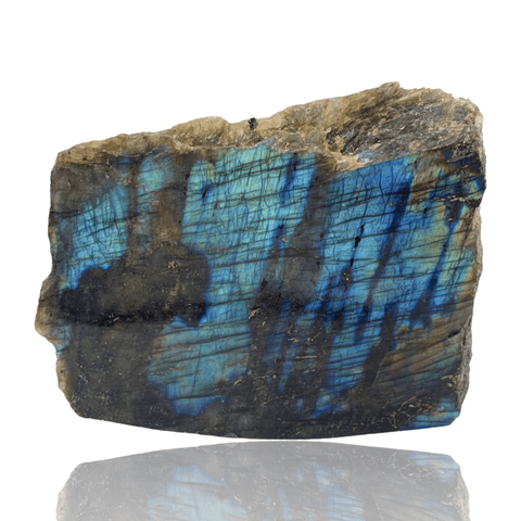 Mineralogy Minerals Half-Polished Labradorite Freeform - Madagascar