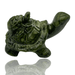 Mineralogy Minerals Jade Turtle with Baby Carving