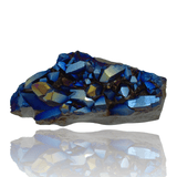 Mineralogy Minerals Titanium Aura Quartz Cluster - Bright Blue!