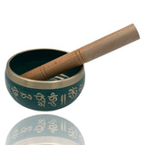 Nepal Guy Home Decor Brass Singing Bowl - Green
