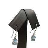 Sanchi Earrings Blue Topaz Earrings - Sterling Silver - Oval