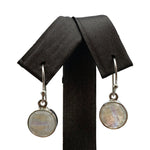Sanchi Earrings Rainbow Moonstone Earrings - Sterling Silver - Circle
