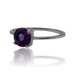 Sanchi Rings Amethyst Ring - Sterling Silver - Size 8
