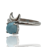 Sanchi Rings Larimar Moon Ring - Sterling Silver