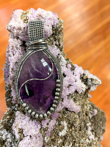 35mm Natural Amethyst Wire Wrapped Donut Pendant Necklace Citrine Rough  Resin Black Leather Rope Handmade DIY Necklace - China Fashion Jewellery  and Stone Necklace price | Made-in-China.com
